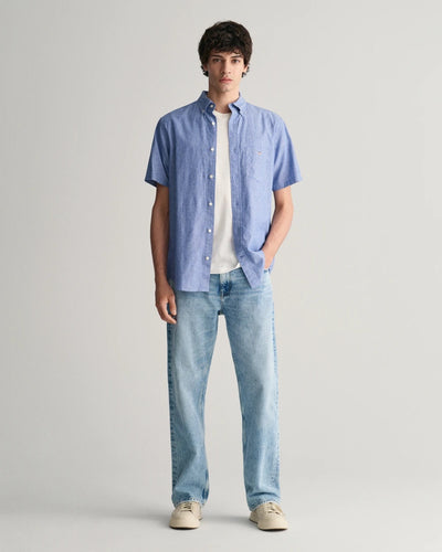 Reg cotton linen ss shirt