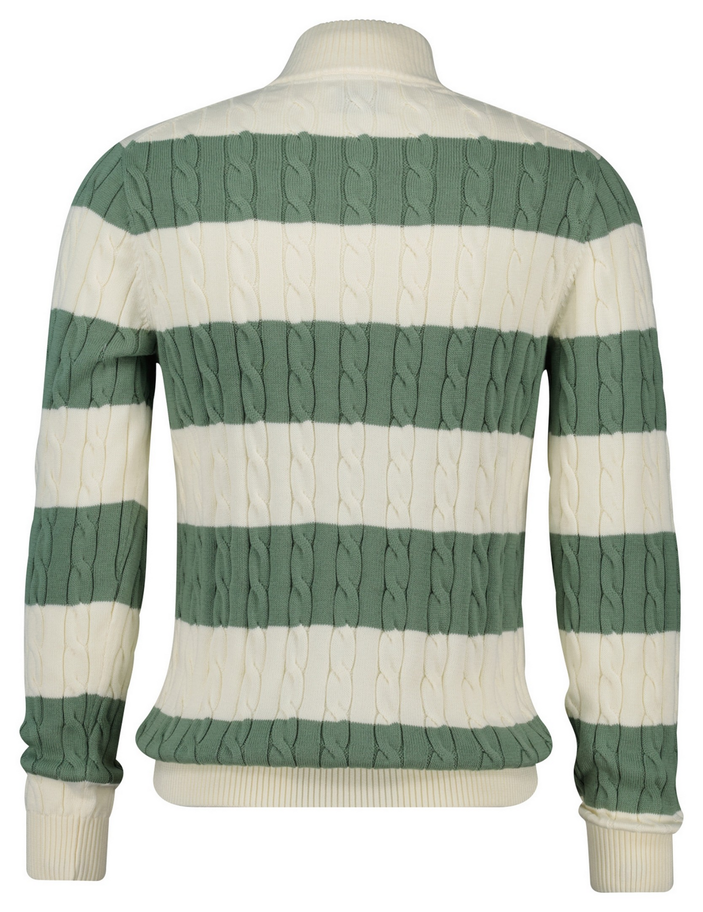 Striped Cotton Cable Half zip