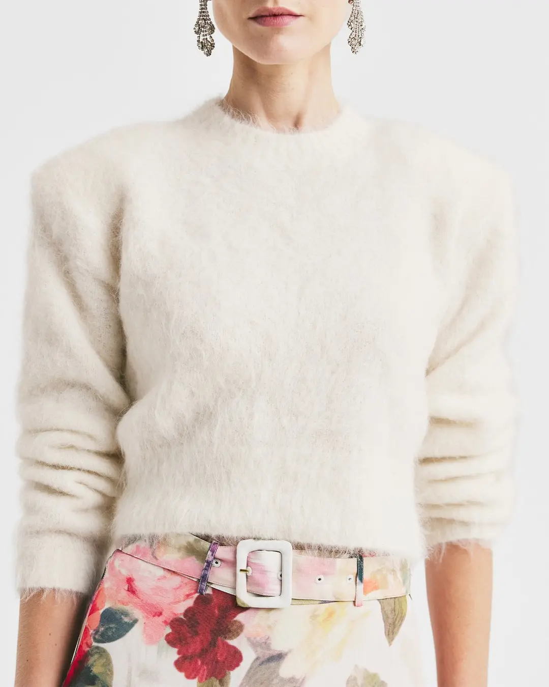 Hairy Knit Fitted Sweater