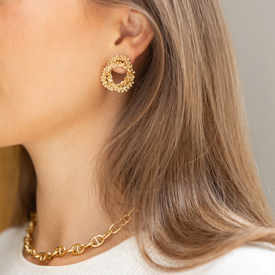 Gemma Knot Earrings Gold