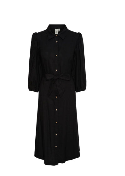 YASFLAXY 3/4 linen shirt dress