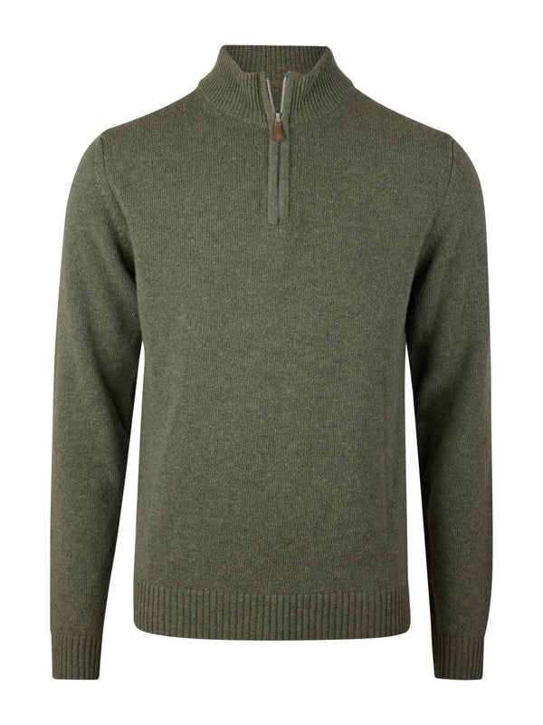Pullover Knitted Half Zip Carded Merino Wool