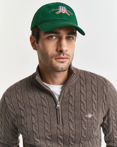 Cotton cable half zip