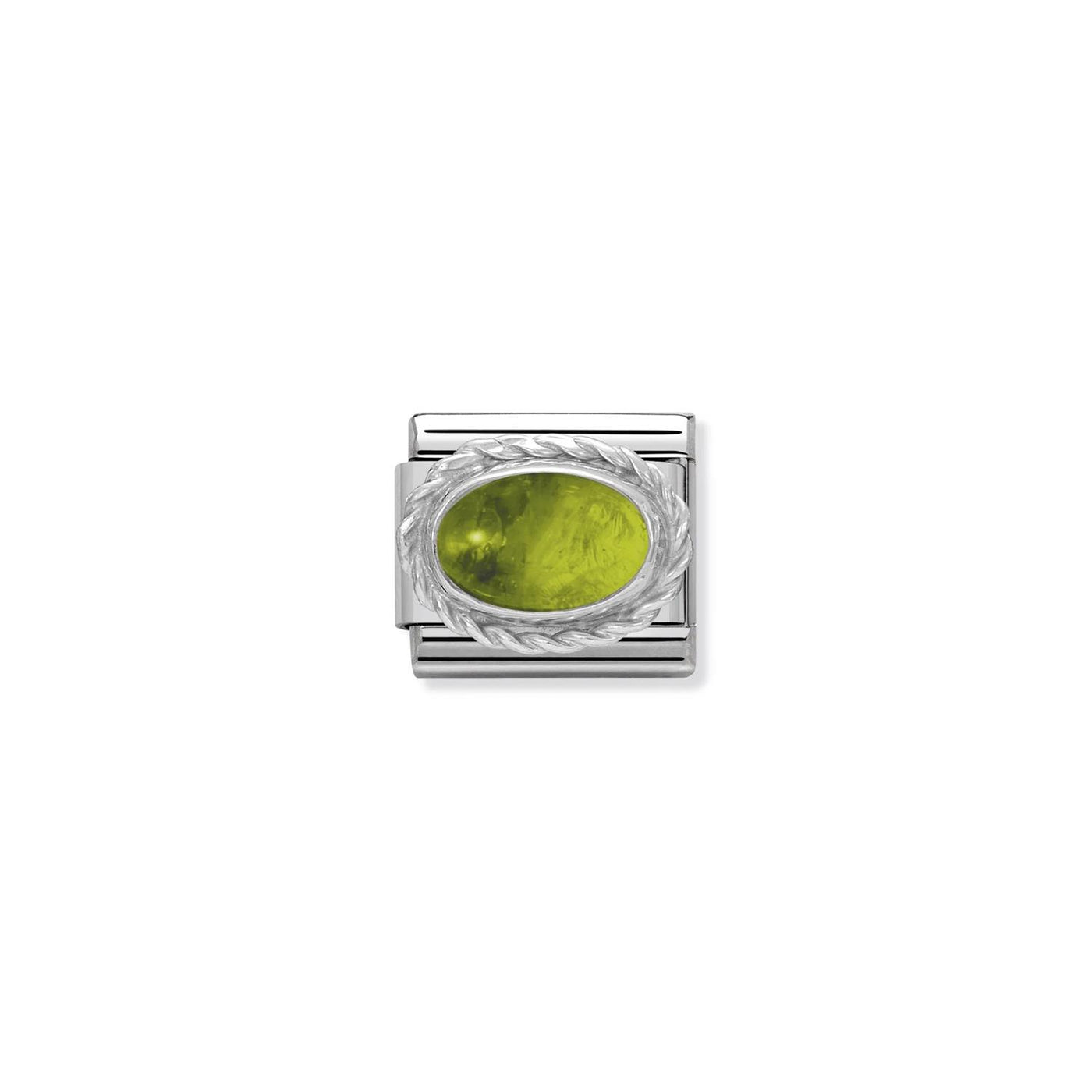 Hard stone with 925 sterling silver twisted setting Peridot