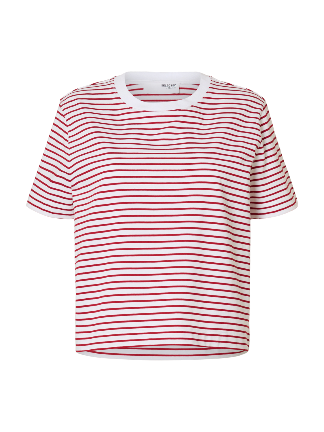 Slfessential Ss Striped Boxy Tee