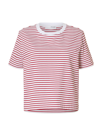 Slfessential Ss Striped Boxy Tee