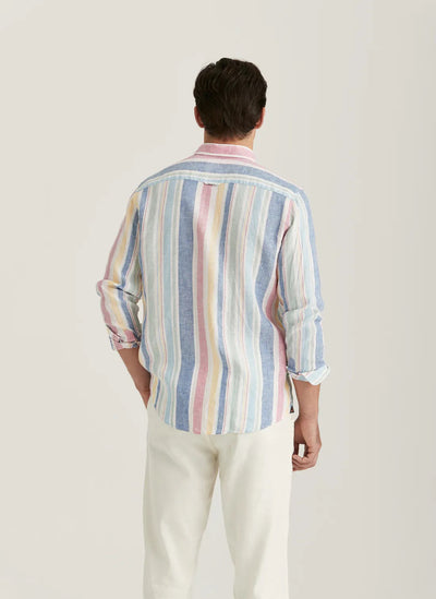 LINEN HAPPY STRIPE SHIRT-CLASSIC FIT