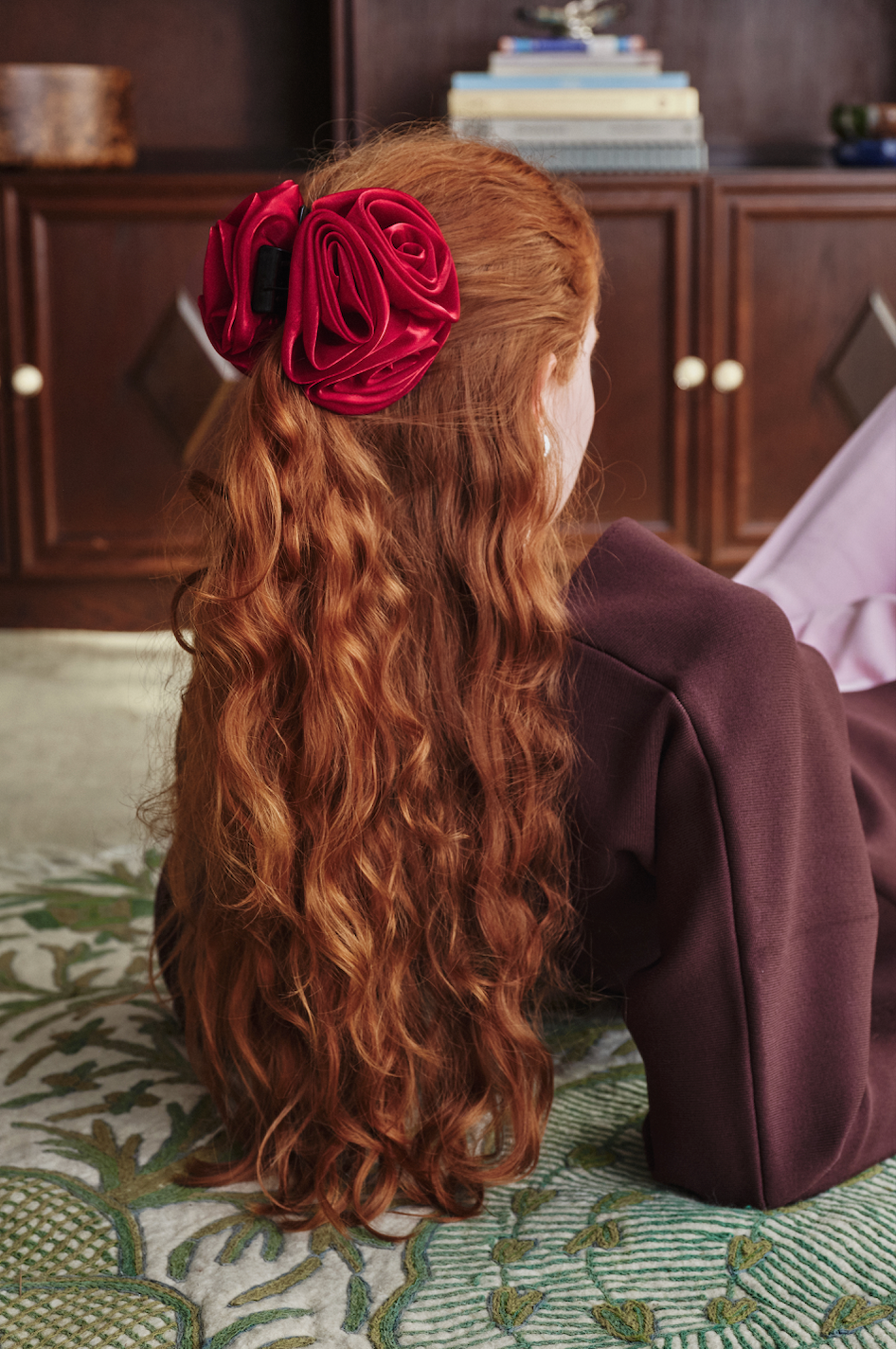 Organza flower hair claw