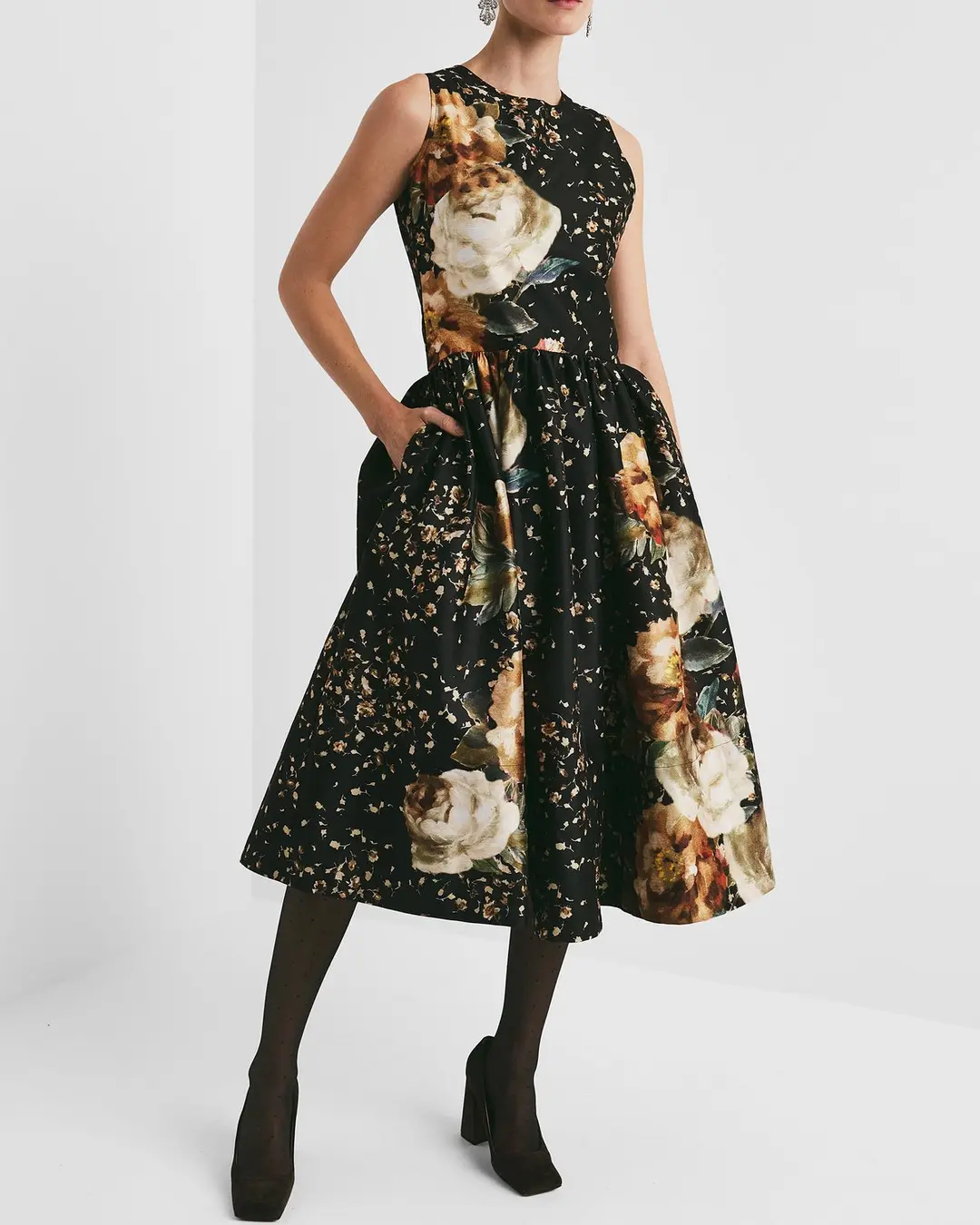 Taffeta Midi Dress