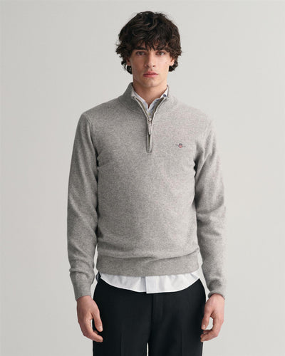 Superfine lambswool half zip