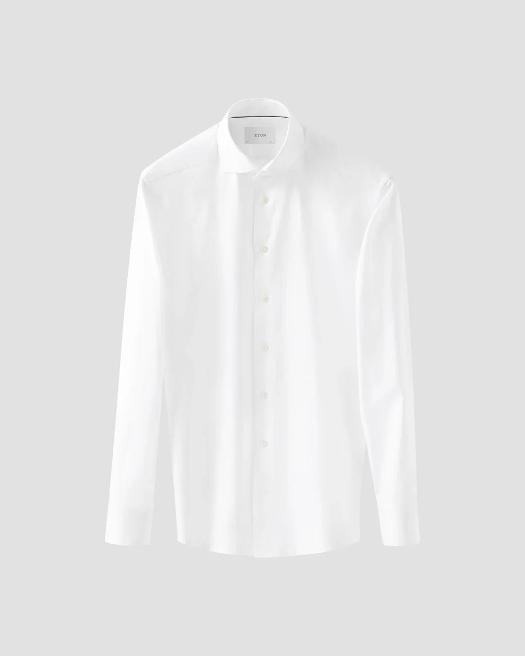 White Melange Semi Solid Fine Twill Shirt - Contemporary fit