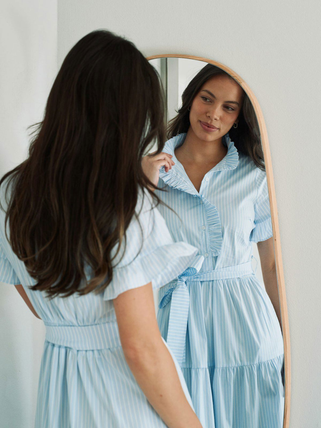 Nellie Stripe Dress Light blue | Neo Noir | Kolbotn Klær