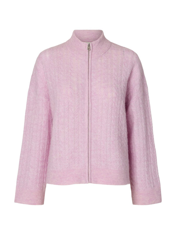 Slwlulu Cable Ls Knit Zipper Cardigan