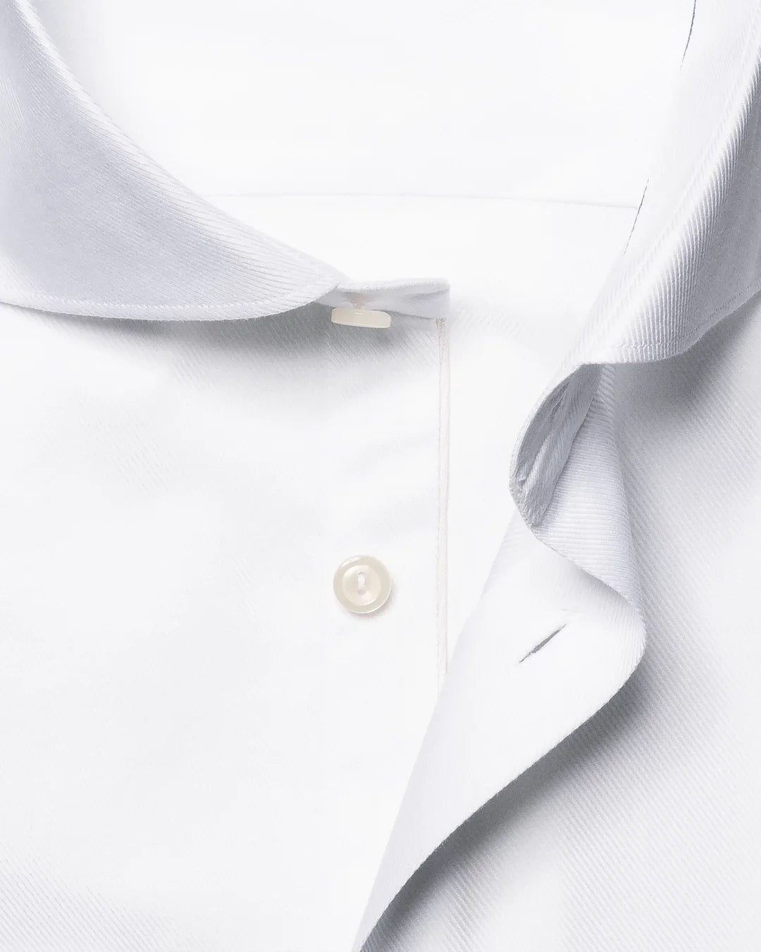 White Melange Semi Solid Fine Twill Shirt - Contemporary fit