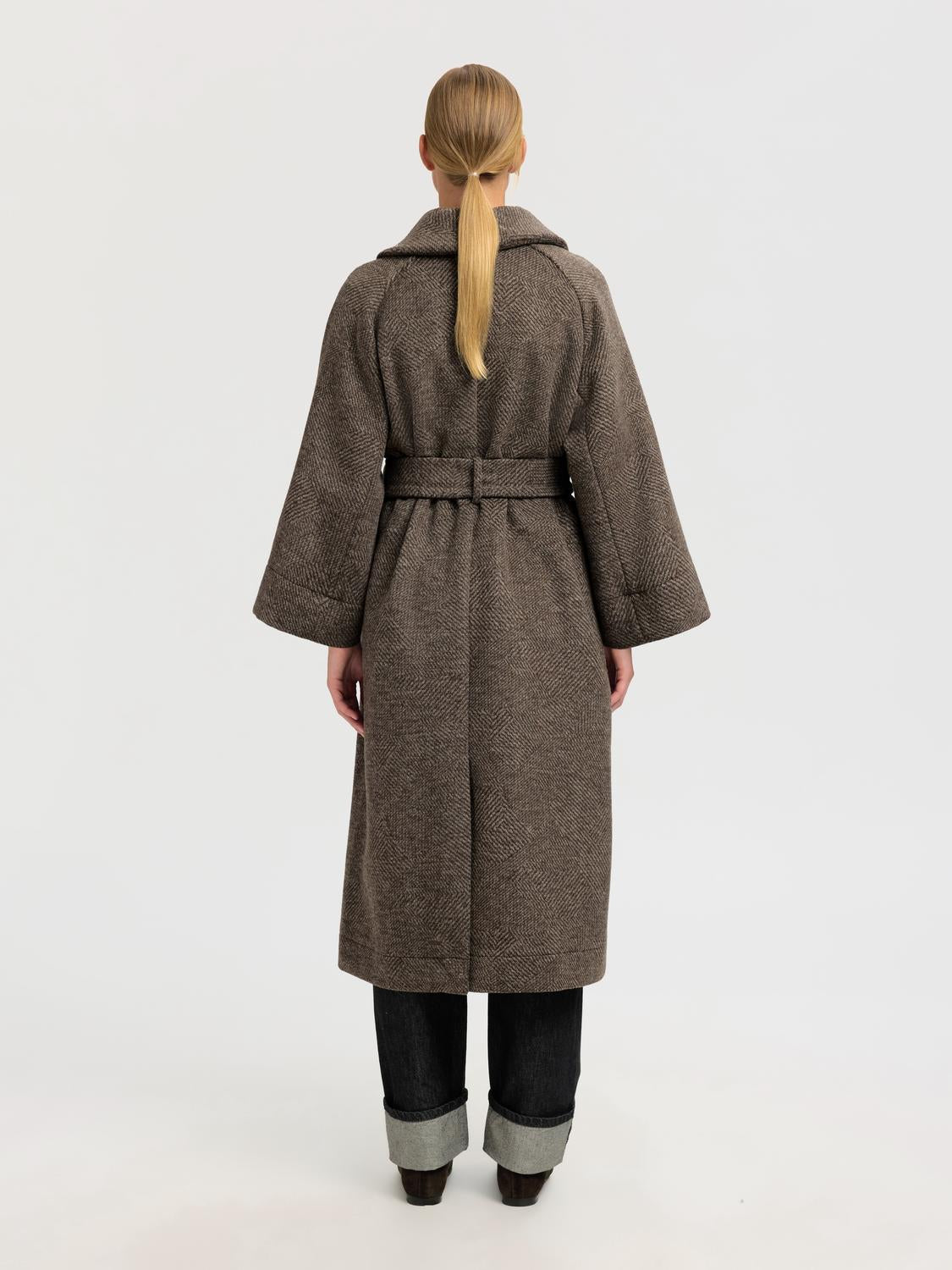 Slfida 7/8 Sleeve Wool Blend Coat