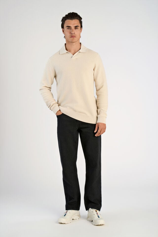 Structure knit w collar