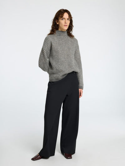 Slflulu Ls Herringbone Knit High Neck
