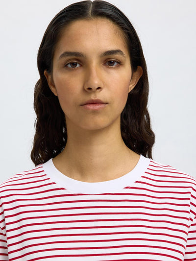 Slfessential Ss Striped Boxy Tee