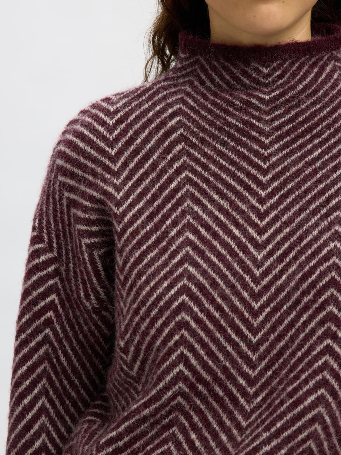 Slflulu Ls Herringbone Knit High Neck