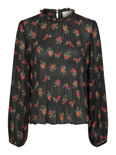 Lovise Plissé Flower Blouse