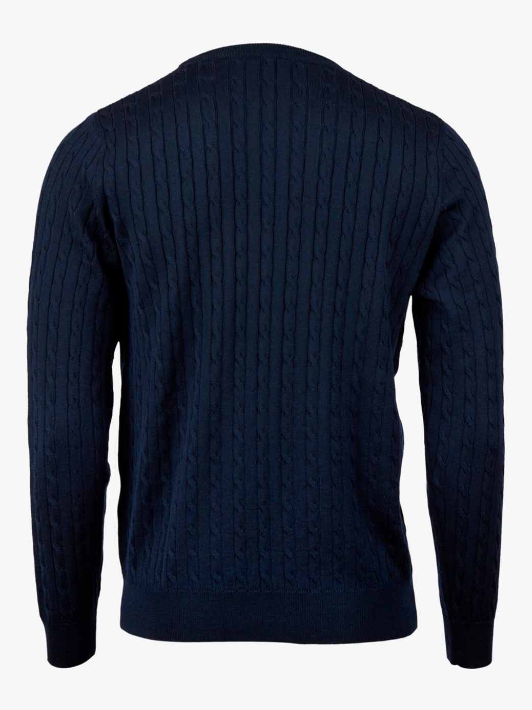 Sweater Knitted Crew Neck Cable Merino Wool