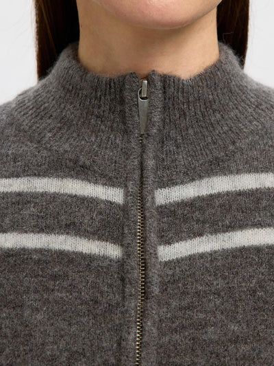 Slflulu Ls Knit Half Zip