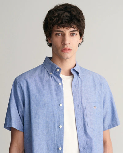 Reg cotton linen ss shirt