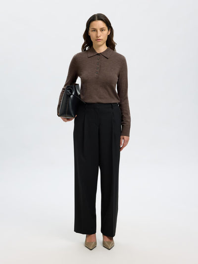 Slfthea Ls Knit Merino Collar Neck