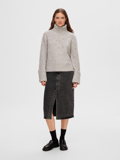 Slfsia ras LS knit rollneck