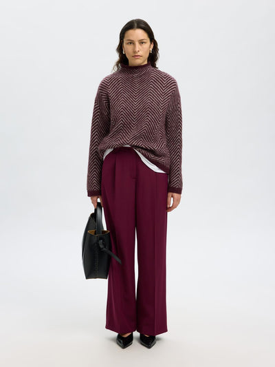 Slflulu Ls Herringbone Knit High Neck