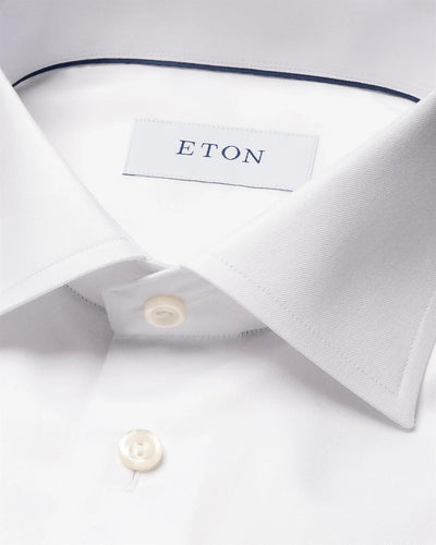 White Signature Twill Shirt - Slim Fit