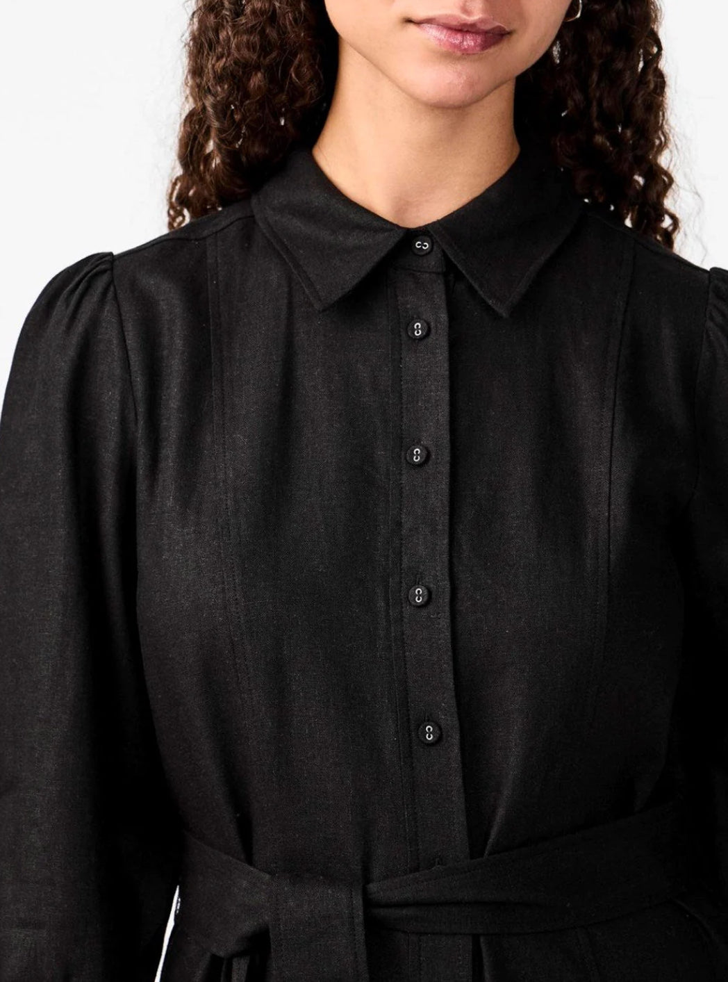 YASFLAXY 3/4 linen shirt dress