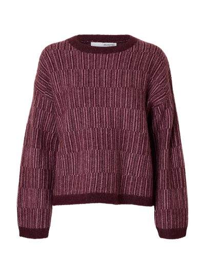 Slfalva Ls Knit Stripe O-Neck
