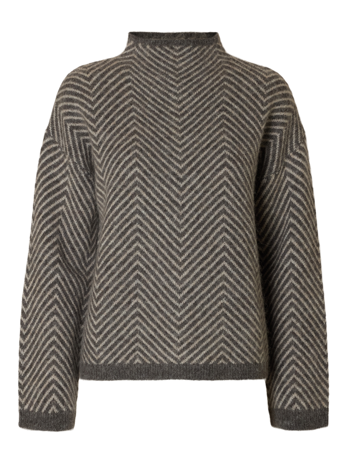 Slflulu Ls Herringbone Knit High Neck