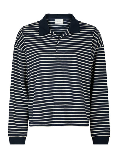 Sara stripe polo blouse