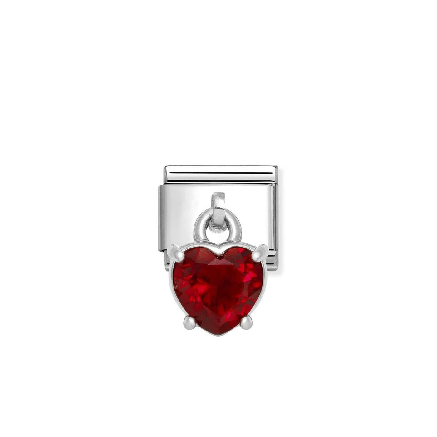 Charm Cubic Zirconia Red heart