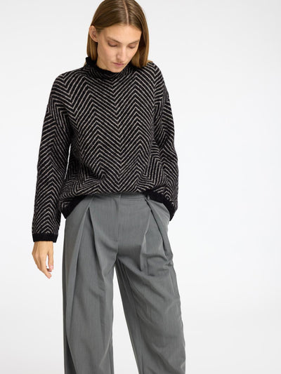 Slflulu Ls Herringbone Knit High Neck