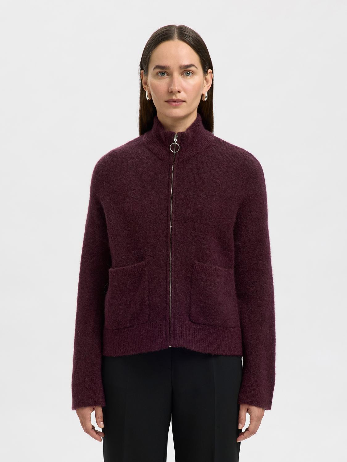 Slfsia Ras Ls Knit Zipper Cardigan