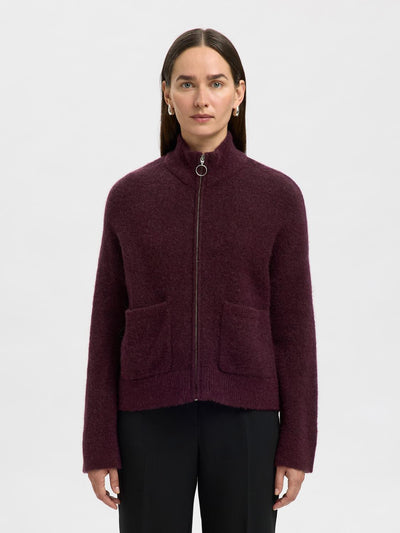 Slfsia Ras Ls Knit Zipper Cardigan
