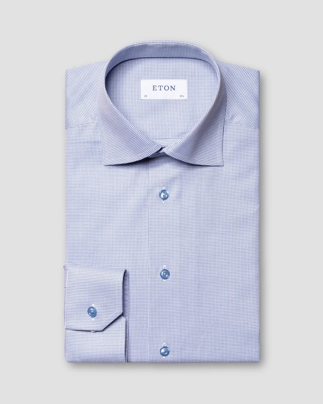 Mid Blue Pin Dot Signature Twill Shirt - Contemporary fit