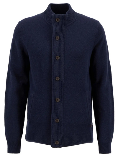 Essential Patch Zip Through Knitted Jumper