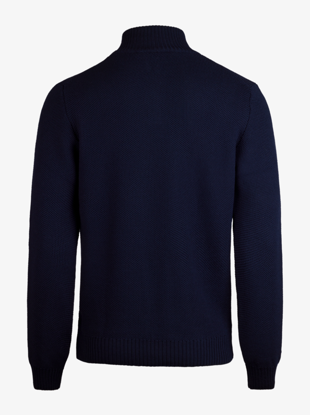 Sweater knitted half zip textured merino wool