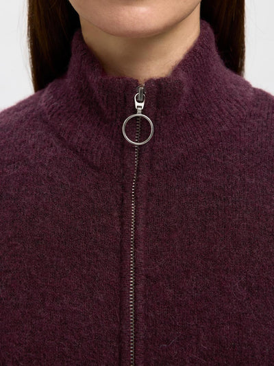 Slfsia Ras Ls Knit Zipper Cardigan