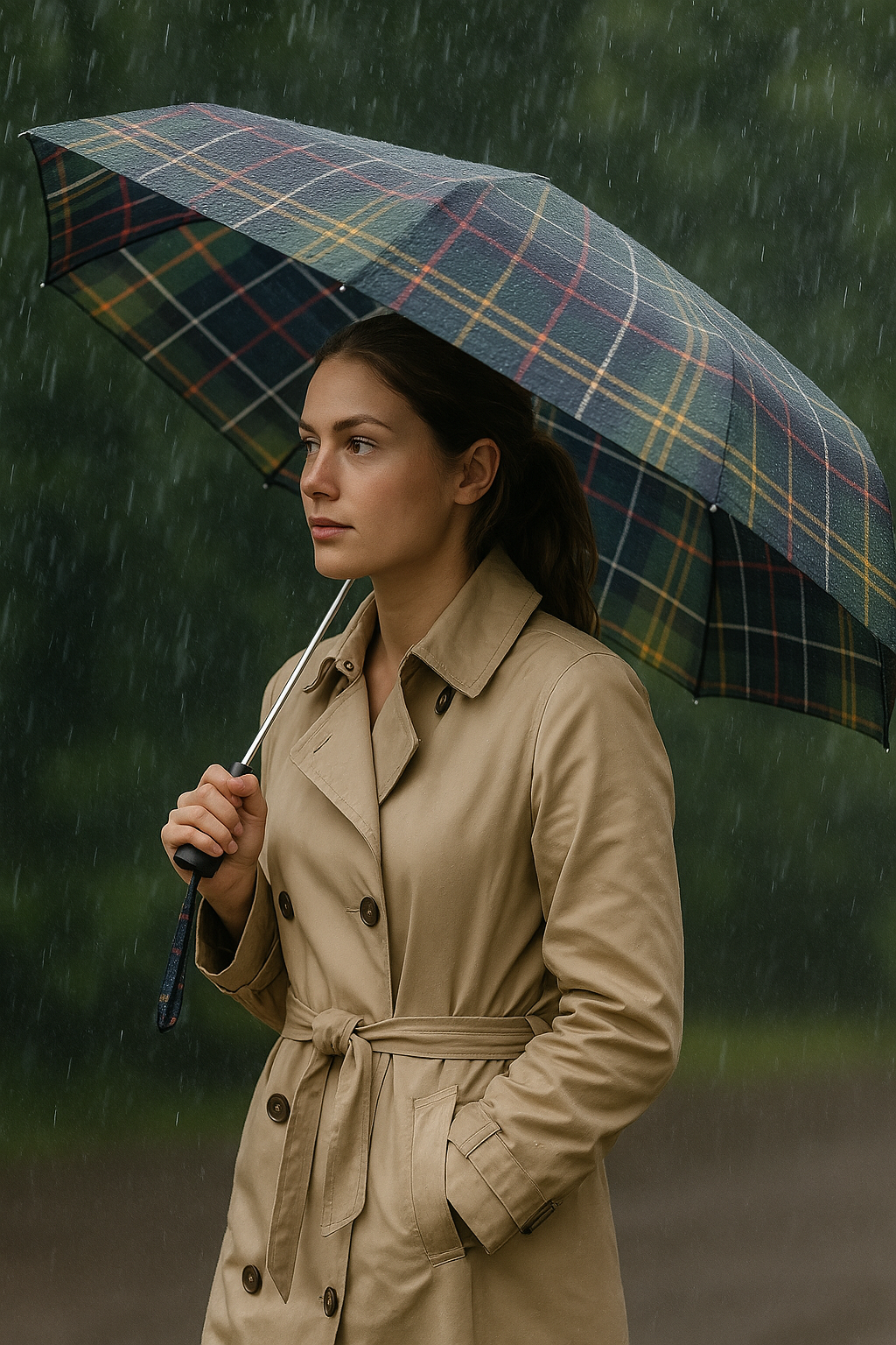 Tartan Umbrella with UV Protection