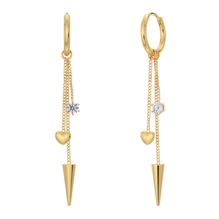 Peak Hoops Multi Heart Gold