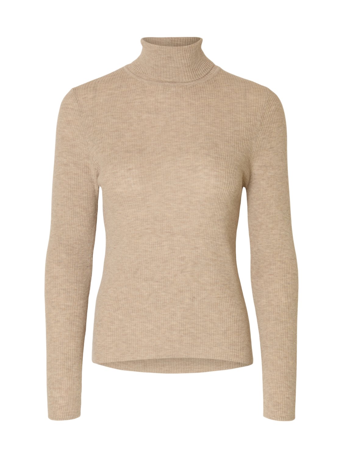 Slfingrid Ls Knit Wool Blend Roll Neck