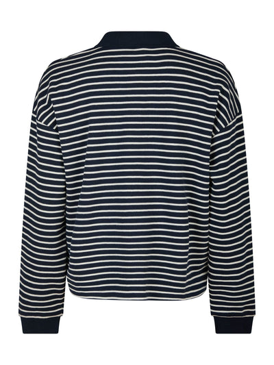 Sara stripe polo blouse