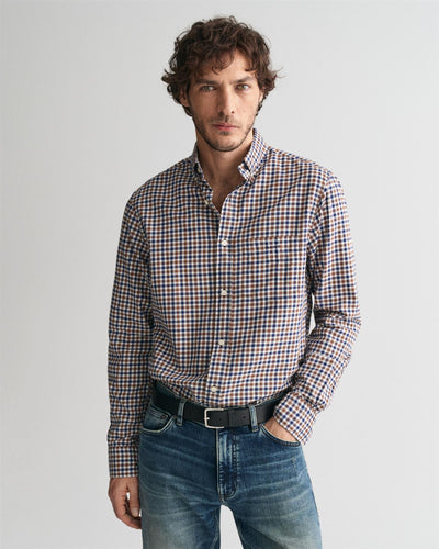 Reg light twill gingham shirt