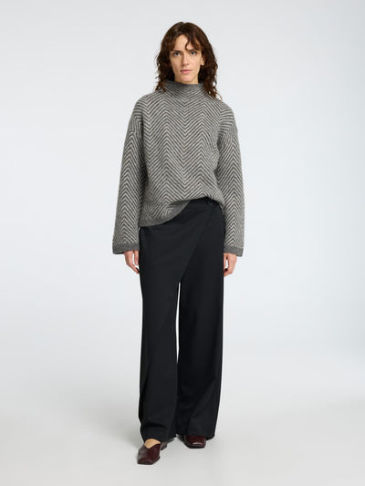 Slflulu Ls Herringbone Knit High Neck