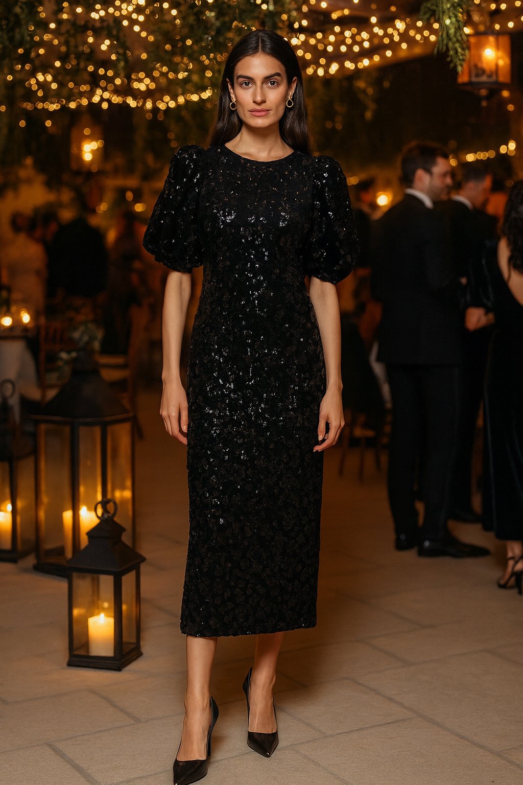 Yassofie 2/4 Sequin Midi Dress - Show